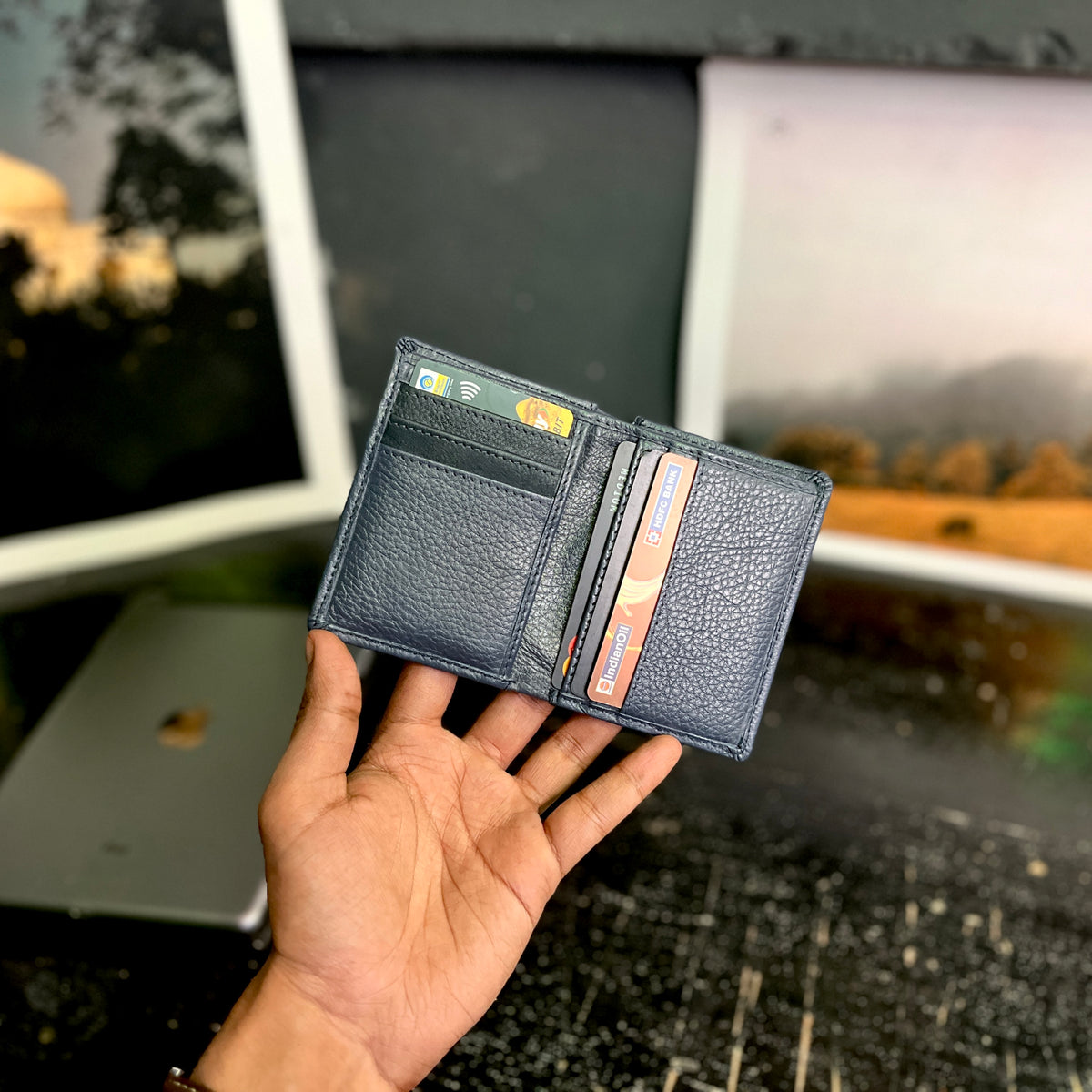 Card Wallet | Genuine Leather | Slim Design | Blue