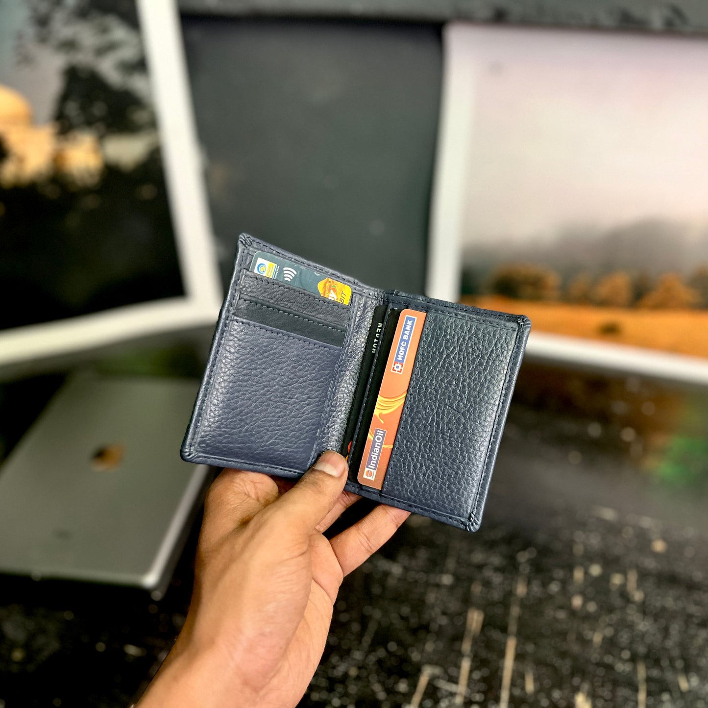 Card Wallet | Genuine Leather | Slim Design | Blue