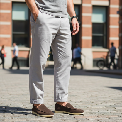 Old Money Suede Leather Loafers (Brown)