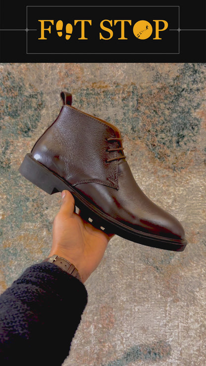 Brown Leather Chukka Boots for Men