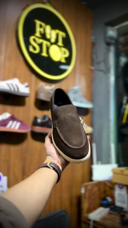 Old Money Suede Leather Loafers (Brown) (Free Suede Shoe Wipes)